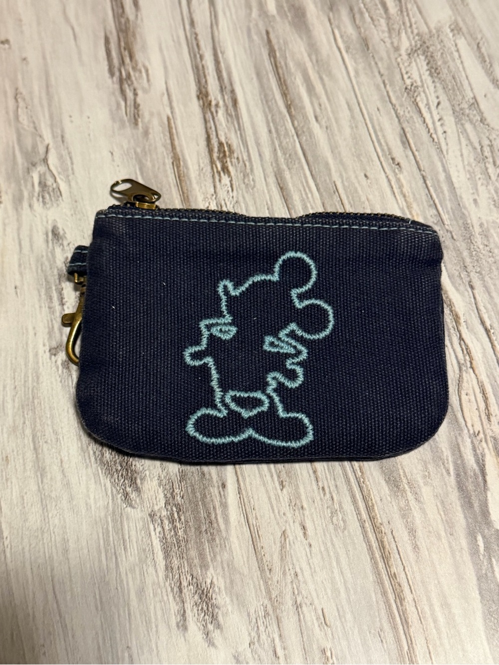 Disney Navy Kids Coin Pouch with Light Blue Character Outline